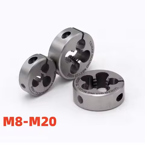 HSSE Adjustable Round Die M8M9M10M11M12M13M14M16M18M20 X0.35 0.75 1.25 1.75 2 2.5 1 1.5 for Stainles