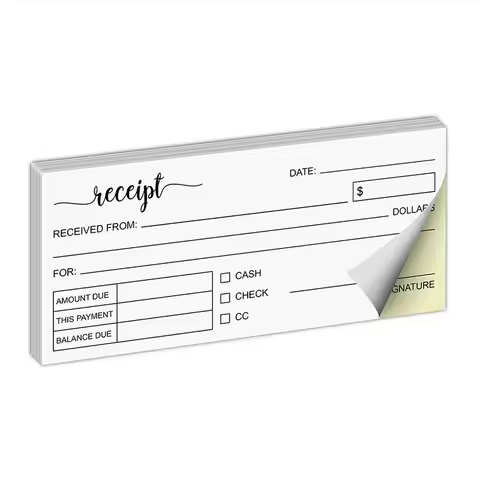 【Q】1 Receipt Book Carbonless Paper Thank You Receipt Book - Sales Order Small Business Invoice Book 