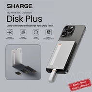 SHARGE Disk Plus M.2 NVMe SSD Enclosure Ultra Slim 10Gbps 2280/2242/2230 Built-in Cable 4TB Capacity