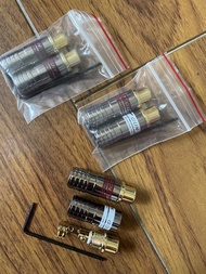3套全新 RCA 頭 鍍金 喇叭線接頭