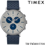 Timex TW2R97700 นาฬิกาข้อมือผู้ชาย สายหนัง สีน้ำเงิน