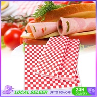 100Pcs checkered burger packing paper Sandwich Wrap paper Food Mexican burrito packaging Red and Whi