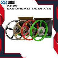 SPORT RIM ENKEI 5 BATANG FULL CHOP HONDA EX5 DREAM MATT BLACK GOLD GREEN RED AR80 Cast Wheel RODA RIM Motorcycle WITH Bearing BUSH 1.4/1.4 X 1.8