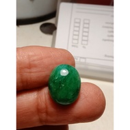 Batu Zamrud Asli 8.60 carat  OVAL CABOCHON Cut 15 X 12 X 5 MM Translucent ZAMBIA Green Emerald .+ IKAT CINCIN