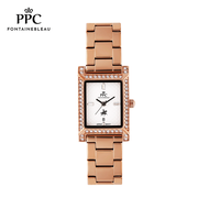 [สินค้าใหม่] PPC-EA11 นาฬิกาผู้หญิงหน้าปัดประดับเพชร บอกวันที่ สายสแตนเลส ประกัน 1 ปี แบรนด์ PPC FON