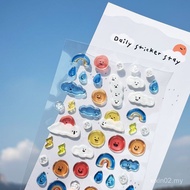 BONITO Weather Emoticon 3D Three-Dimensional Nylon Paper Sticker Strawberry Amusement Park 3D Landsc
