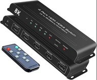 HDMI 2.1 Switch 4K@120Hz 8K@60Hz HDMI Switcher Box 4 in 1 Out Support PS5, Xbox Series X, HDR, Dolby Vision, Dolby Atmos, VRR, ALLM