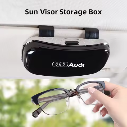 Audi Car Visor Glasses Box Auto Sunglasses Storage Case sticker For Audi Sline A3 A4 A5 A6 A7 A8 Q2 