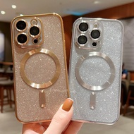 For iphone17ProMax shell 3B169Electroplated CD-patterned magnetic lens film with glitter iPhone16Pro