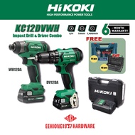 HiKOKI DV12DA 12V Cordless Impact Drill + WH12DA 12V Cordless Impact Driver KC12DVWH KC 12 DVWH Combo Set