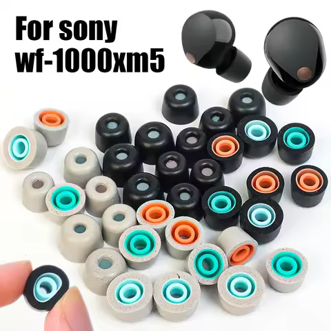 For Sony WF-1000XM5 Memory Foam Earphone Eartips with Dust Mesh Anti-Slip Replacement Ear Buds Perfe