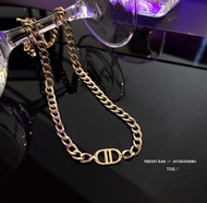 Kalung Rantai Sisik Naga Wanita Liontin DD Gold Titanium Lapis Anti Karat Selamanya