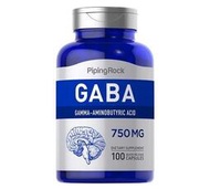 美國代購Piping Rock γ-氨基丁酸GABA 100 暢享好心情美夢更輕鬆