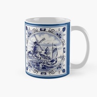 DUTCH BLUE DELFT Vintage Windmil Ceramic Mug