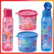 Tupperware Hot Air Balloon Set 500ml Eco Bottle Botol Air 570ml Compact Canister Bekas Lunch Box Biru Blue Pink Budak