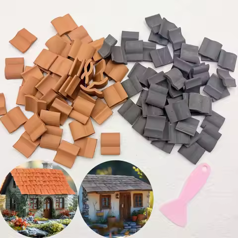 Miniature Roof Tiles Mini Clay Tiles, Dollhouse for the Roof, Dollhouse for Garden Landscaping DIY M