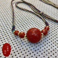 Clavicle Chain Dzi Beads Cinnabar Fortune Round Beads Handmade Cotton String Buddha Eye DIY Nepal Ac