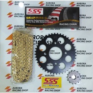 Gear Set Sss Black Cbr 150 R Cb 150 R Sonic &amp; Chain Sss 428 Hsbt Gold Original