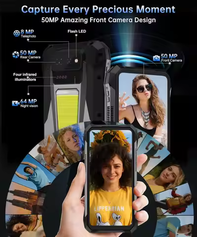 8849 Tank X Unihertz 220 Lumens Android 15 Projector Rugged Smart Phone Support 1080P 17600mAh 32GB 