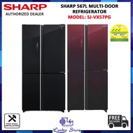 (BULKY) SHARP SJ-VX57PG 567L MULTI-DOOR REFRIGERATOR, J-TECH INVERTER TECHNOLOGY, 3 TICKS, 2 YEARS WARRANTY