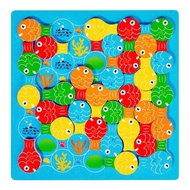 Wooden Puzzles Small Fish Pair-to-touch Elimination Game Puzzle Board Game Montessori Early Learning Educational Toys for Kids Gifts good