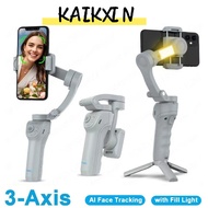 KAIKXIN 3-Axis Selfie Tripod, AI Face Tracking Foldable Handheld Gimbal Stabilizer, Portable with Fi