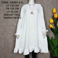 Tunik Putih Super Jumbo Ld 130 Cm Model Polos Terbaru Dan Kekinian