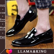 LLAMA & KING 2025 รองเท้าทางการสำหรับผู้ชายรองเท้าโลฟเฟอร์หนังสิทธิบัตร