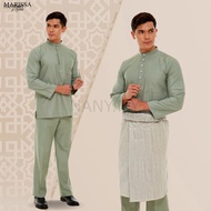 BAJU MELAYU LELAKI DEWASA COTTON LENGAN PANJANG CEKAK MUSANG MINT GREEN HIJAU LONG SLEEVE BAJU RAYA 2023 HASSANAL