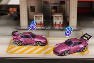 #Street Weapon SW 1:64合金模型！Rauh-Welt寛體改装，RWB993開尾版。新色發售中，卡門金屬玫紫Carmen Purple Metallic - 低尾翼GT Wing /
