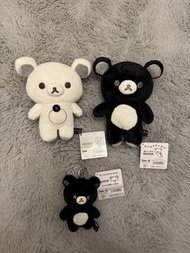 Rilakkuma mono tone black & white plush keyring 鬆弛熊 黑白系列 公仔 鎖匙扣 掛件
