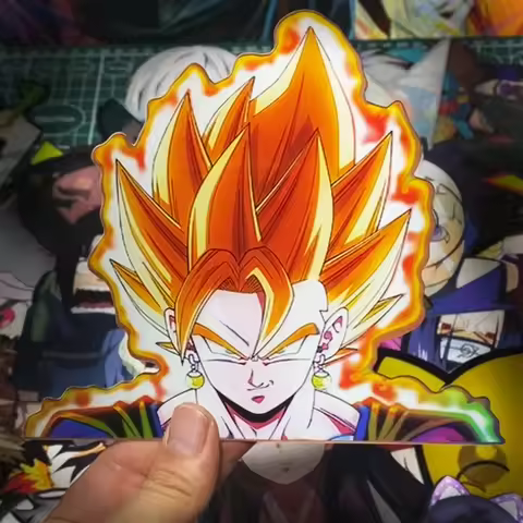 Dragon Ball Z Anime Stickers Vegetto Character 3D Moving Motion Stickers Waterproof Decals for Car T