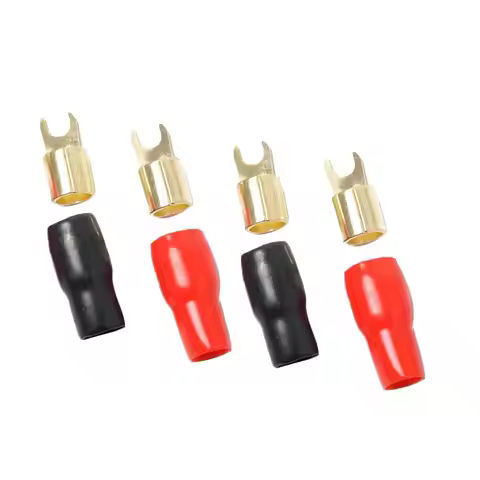 2 Pairs 4 AWG Power Ground Wire Connectors Assortment Fork Terminals