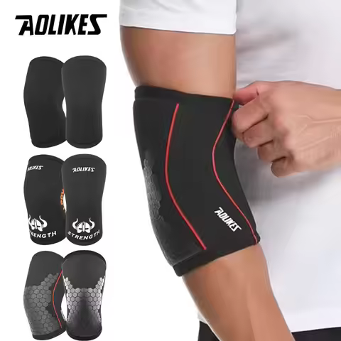 AOLIKES 7MM Weightlifting Elbow Brace Support Neoprene Compression Elbow Pads Arm Sleeves Protector 