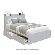 Koncept Furniture เตียง 3.5 ฟุต รุ่น Aiko สีขาว (121x217x100 ซม.)