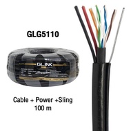 GLINK สาย LAN CAT5E มีไฟ มีสลิง OUTDOOR (100 M) รุ่น GLG-5110