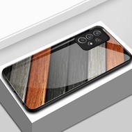 Case For Samsung A52 5G A52s 5G A53 5G A23 A32 M32 A33 A73 A72 5G Phone Wooden Glass Shell Shockproo
