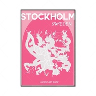 City Map Poster, Aesthetic Art Print, Travel Art for Berlin, Seoul, Tokyo, Rome, New York, Stockholm