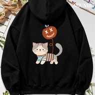 Taiwan Shipping 660g Wenqing Cat Balloon Printed Hoodie Boys Autumn Winter Must-Have Healing Style W