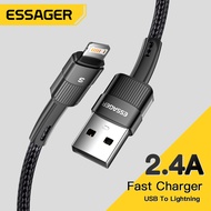 Essager Dây sạc 2.4A USB cho iPhone 14 13 12 11 8 7 6 Pro Max 12 XS XR Cáp sạc nhanh cho iPhone 8 7
