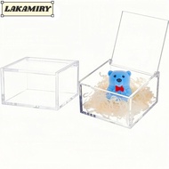 LAKAMIRY  Cube Box, Transparent  With Lids Acrylic Box, Organizer Square Cube Stackable Design Stora