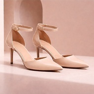 Golden Aura Ankle Strap Heels