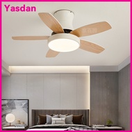 Ceiling Fan With Light New Inverter Full Spectrum Solid Wood Ceiling Fan Light Bedroom 36/42/48 Inch