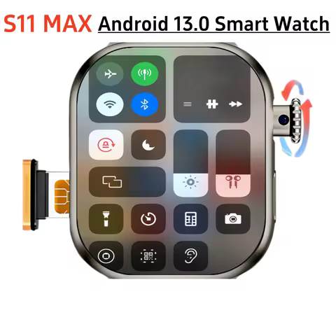 S11 MAX Smart Watch 5G LTE Android 13.0 4G/5G LTE Sim Card GPS WIFI Touch ID Fingerprint unlock Rota