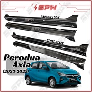 Perodua Axia (2023-2025) GR Side Skirt Diffuser Lip Skirting Lips Paint Gloss Black / Carbon PU Mate