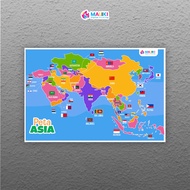 Educational Poster Map of Benua Asia