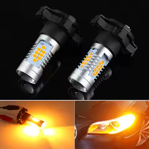 2PCS PY24W LED Bulbs For BMW E90/E92 3 Series,F10/F07 5 Series, E83/F25 X3 E70 X5 E71 X6 Z4 Front Tu