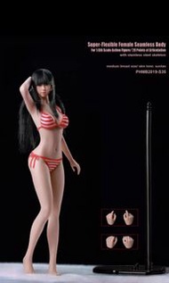 1：6 1/6 黑髮 金髮 美少女 頭雕 健康膚色版 泳衣 Phicen TBL figure body