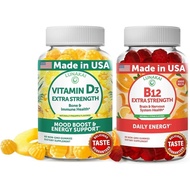 Lunakai Vitamin D3 and Vitamin B12 Gummies Bundle - Immunity, Bone and Mood Support VIT D3 2000IU Su