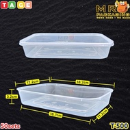 TAGE T 1000 650 750 1000 ml Rectangular PP Container & Lid ( 50sets± ) Lunch Box Disposable Box T-10